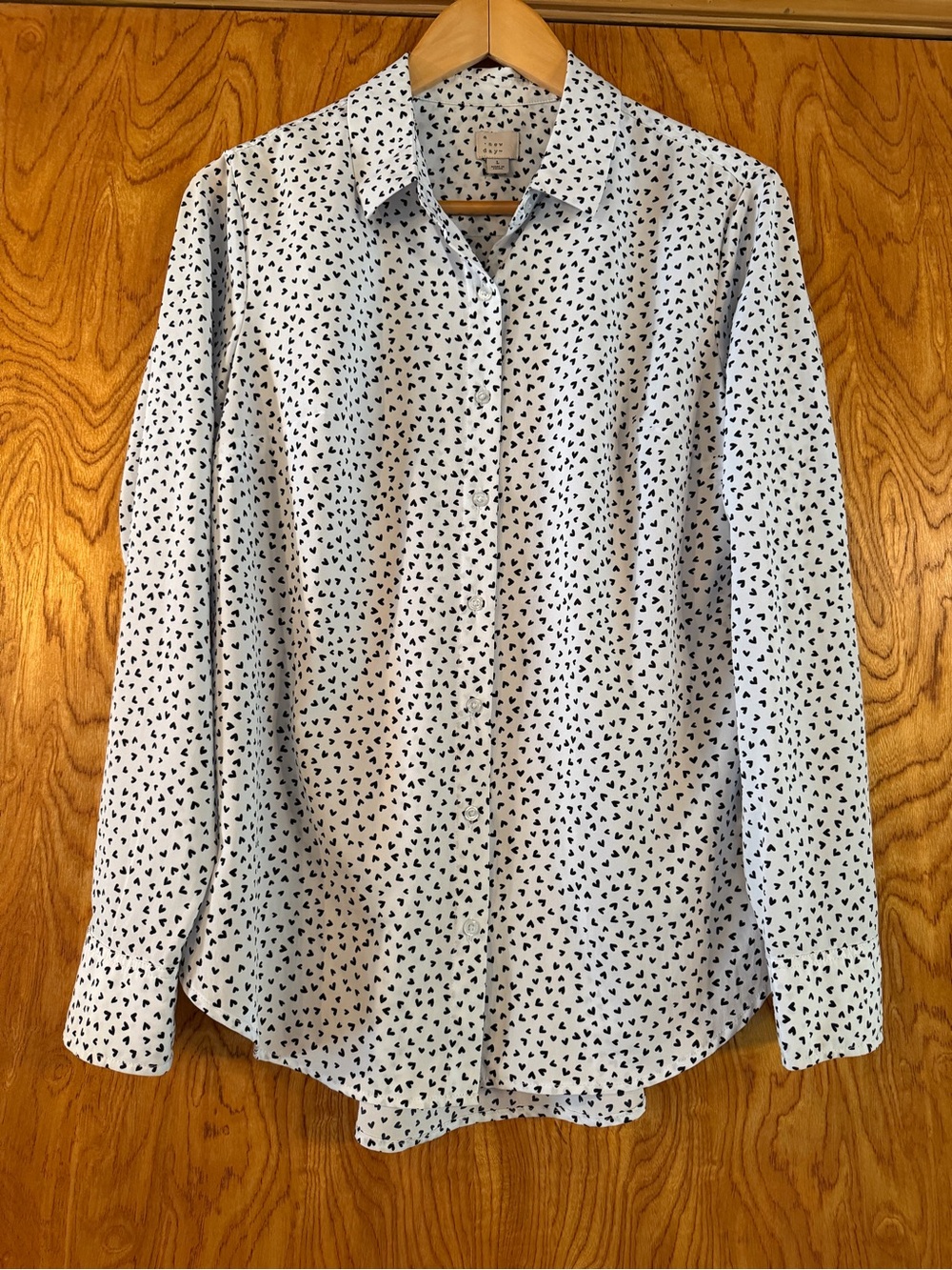 Mini Black Heart Button Down Blouse